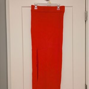 Vibrant Red Maxi Skirt